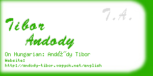 tibor andody business card